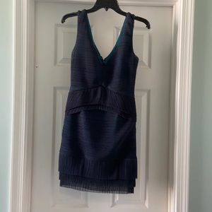 Bcbg teal and navy Sven cocktail dress